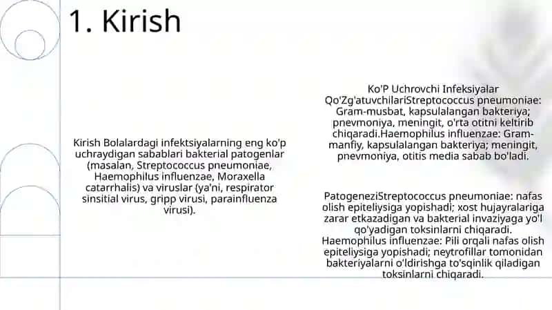 Pediatriyada Ko'P Uchrovchi Infeksiyalar Qo'Zg'Atuvchilari, Patogenezi, Laboratoriya Tashhisi 2
