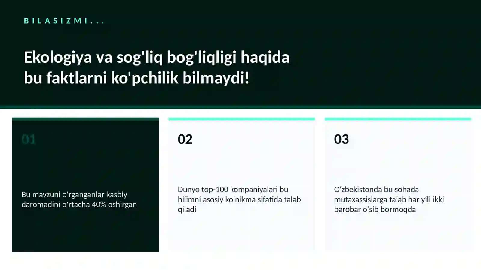 Ekologiya va sog'liq bog'liqligi 2