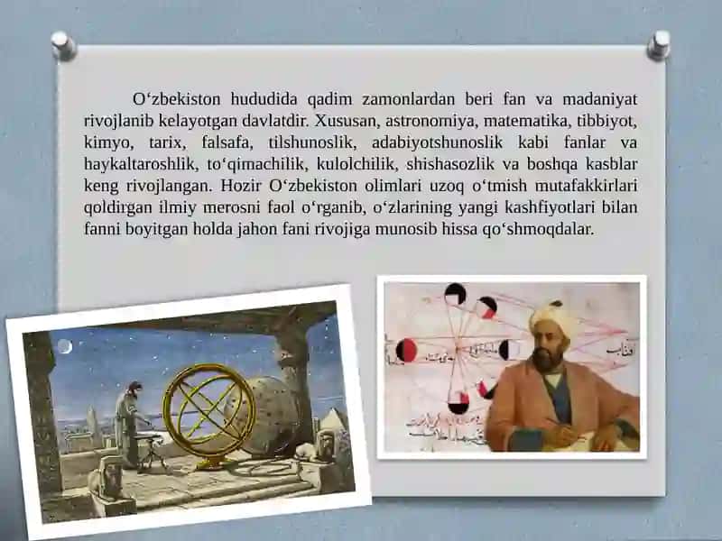 O`zbekistonda ilm –fanning rivojlanishi. 2