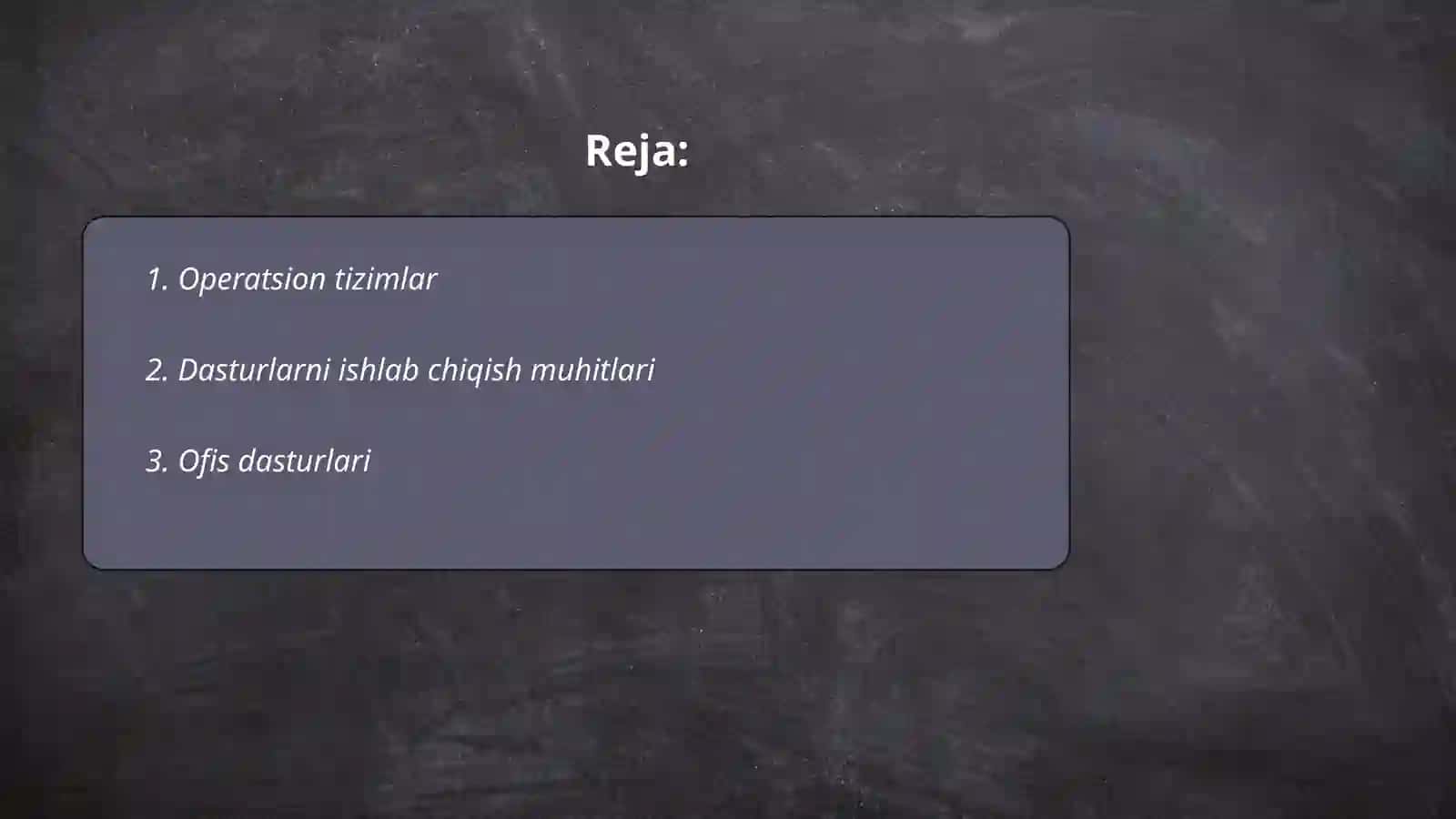 Operatsion tizimlar 2