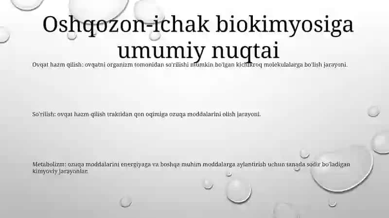 Oshqozon Ichak Biokimyosi 2