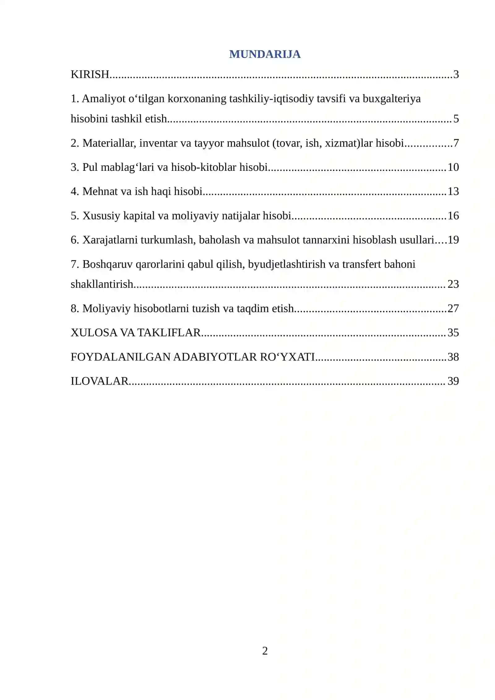 AMALIYOT HISOBOTI “Ramzan Gold” Xususiy korxonasi, faoliyat yo‘nalishi (birja savdolari), 2