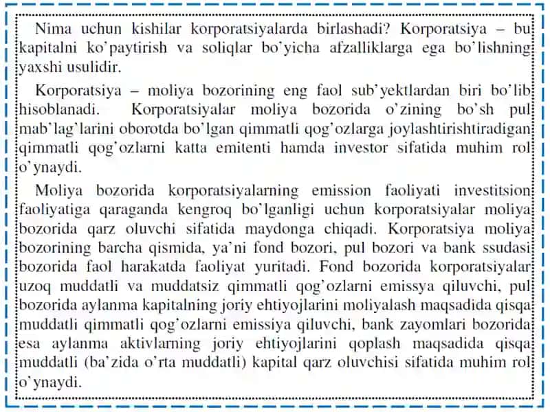 MOLIYAVIY BOZORDA KORPORATSIYA 2