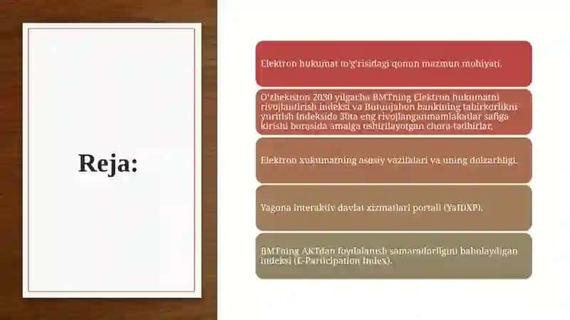 Elektron hukumat va xizmatlar sohasini raqamlashtirish xususiyatlari 2