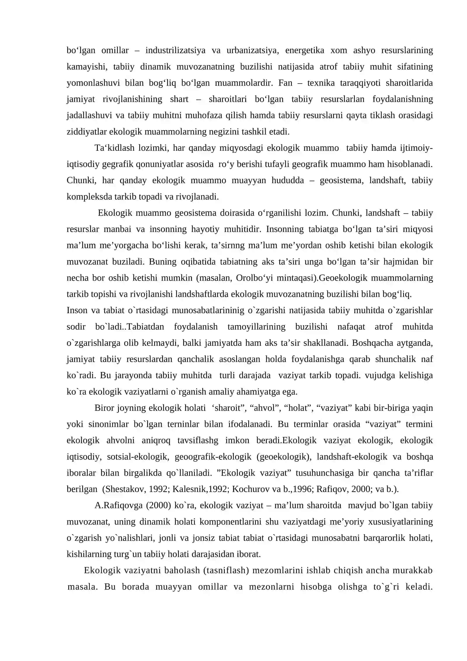 Ekologik vaziyat va uni baholash mezonlari 2