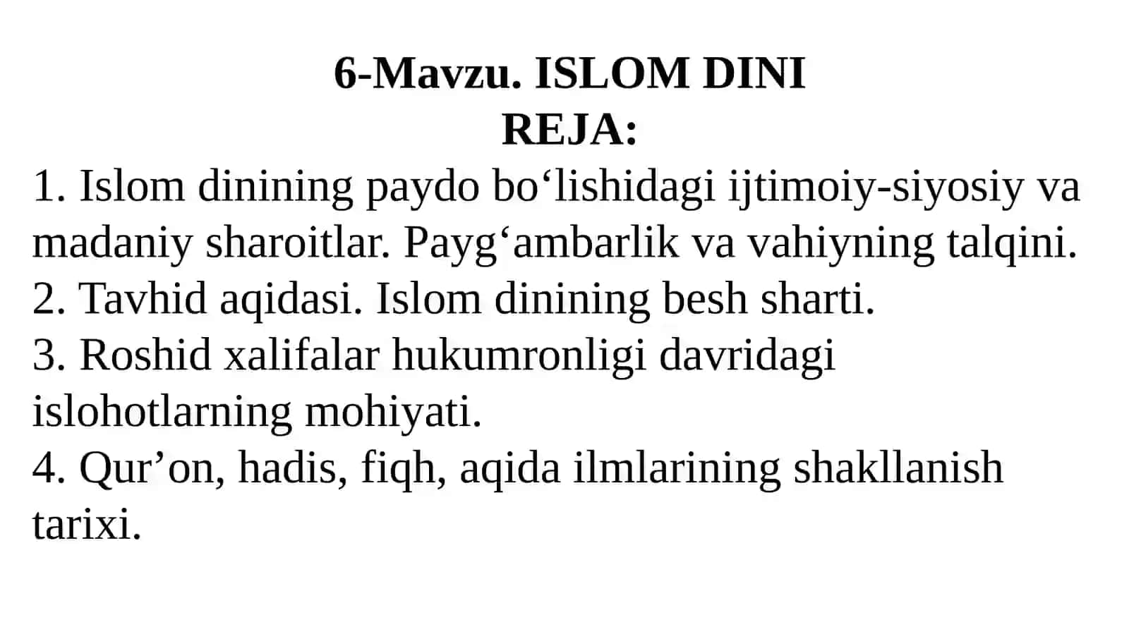 6-Mavzu.ISLOM DINI 2