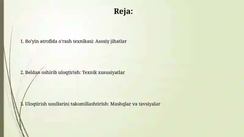 Boʻyindan oʻrab beldan oshirib tashlash usulini takomillashtirish 2