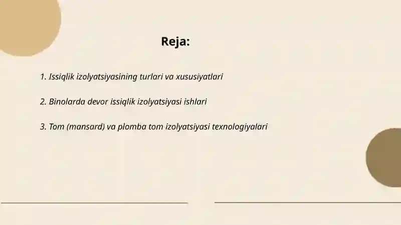 Issiqlik izolyatsiyasi ishlari 2