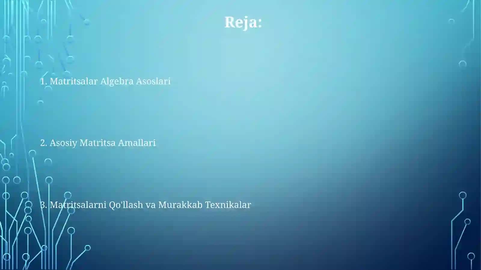 Matrissalar ustida amallar 2
