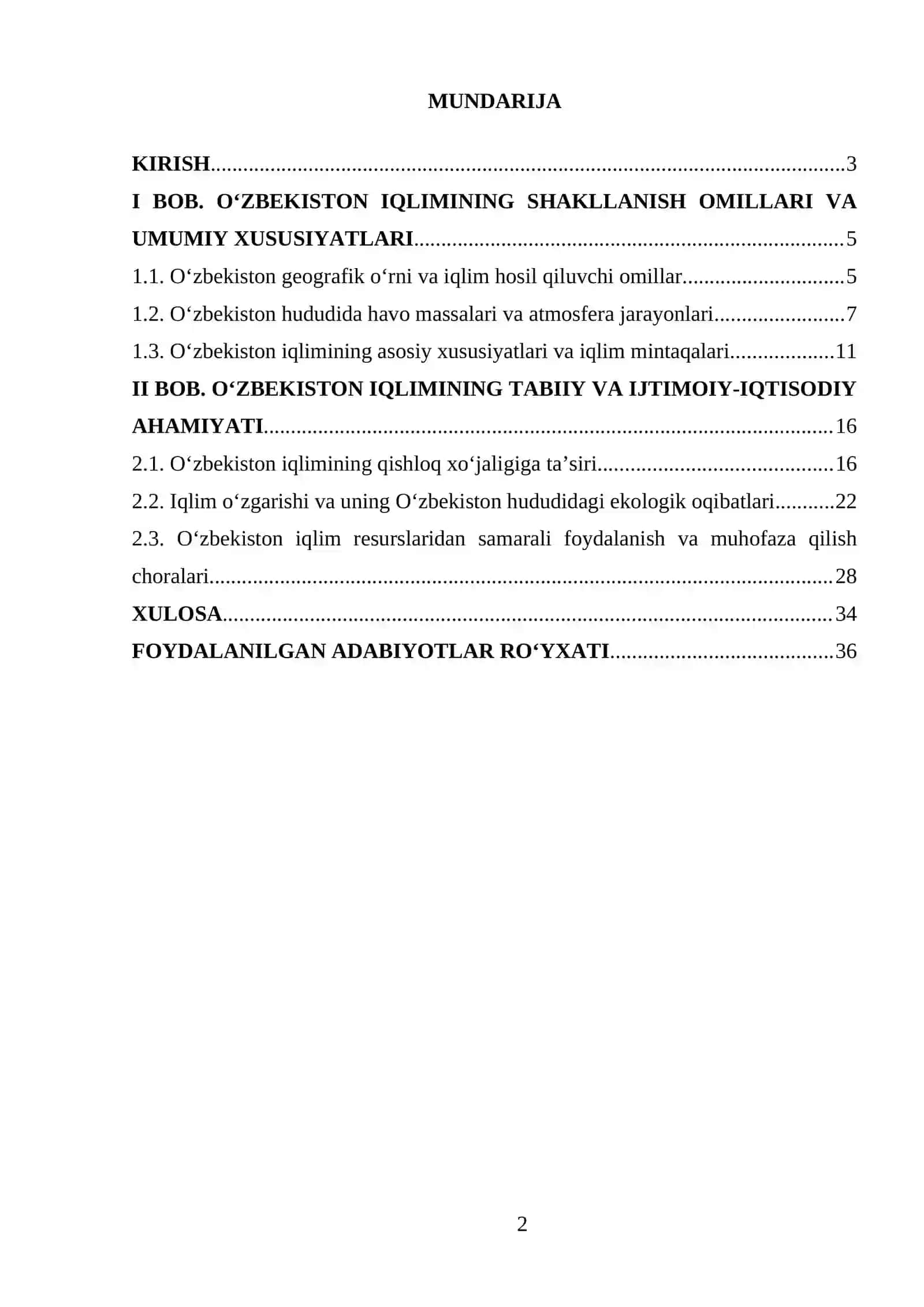 O‘ZBEKISTON IQLIMI 2