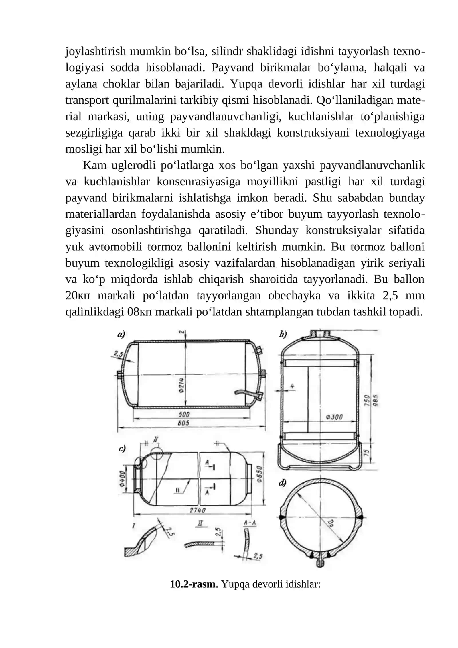 Bosim ostida ishlaydigan idish va sig‘imlarni ishlab chiqarish texnologiyasi 2