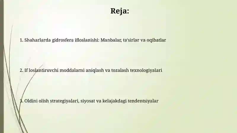 Shahar tumanlarda gidrosferaning ifloslanishi 2
