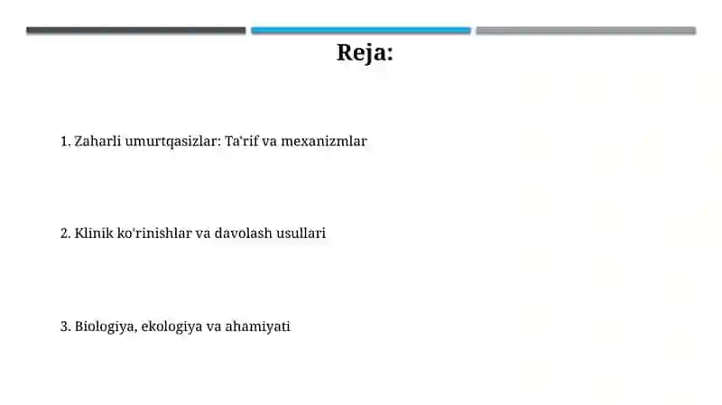 Zaharli umurtqasizhayvonlar 2