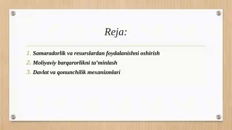 Sanoat korxonalarining iqtisodiy barqarorligini taʼminlash va uning bankrotligini oldini olish yoʻllari. 2