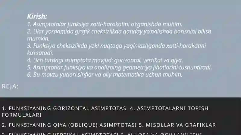FUNKSIYANING ASIMPTOTALARI 2