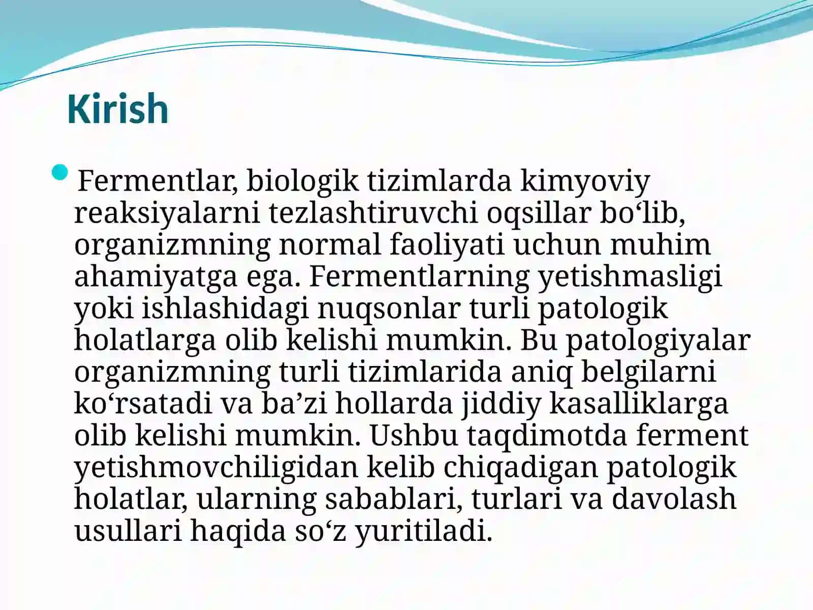 Fermentlar yengilaydigan patologik holatlar 2