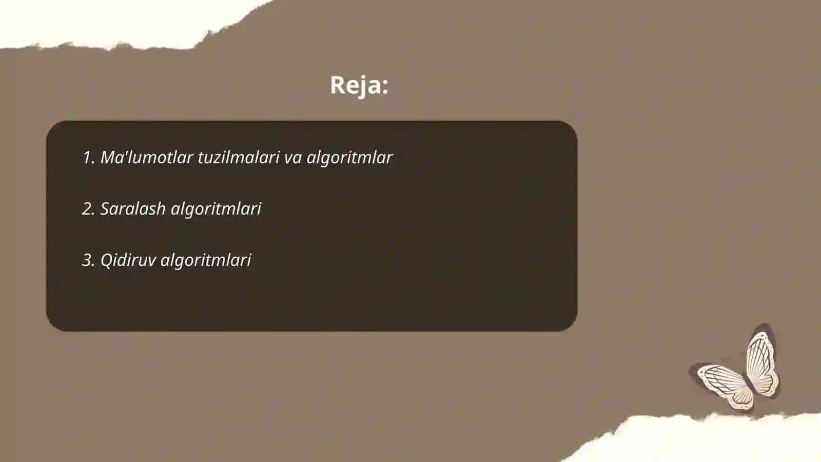 Algoritmning umumiy ko'rinishiga misollar keltirish 2