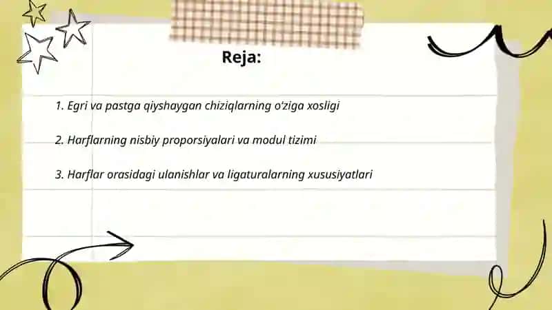 Nastaʼliq xatining oʻziga xos xususiyatlari 2