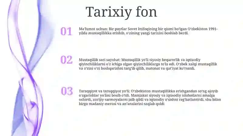 O’Zbekistonning O’Z Istiqlol Va Taraqqiyot Yo’Li 2