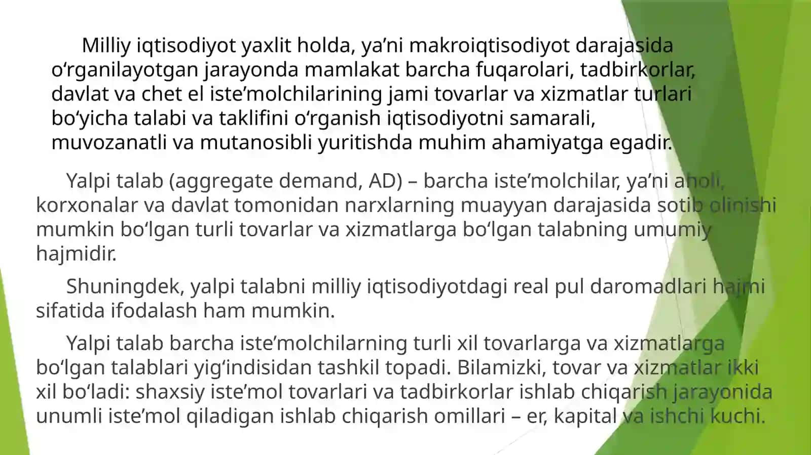 Yalpi Talab va Yalpi Taklif 2