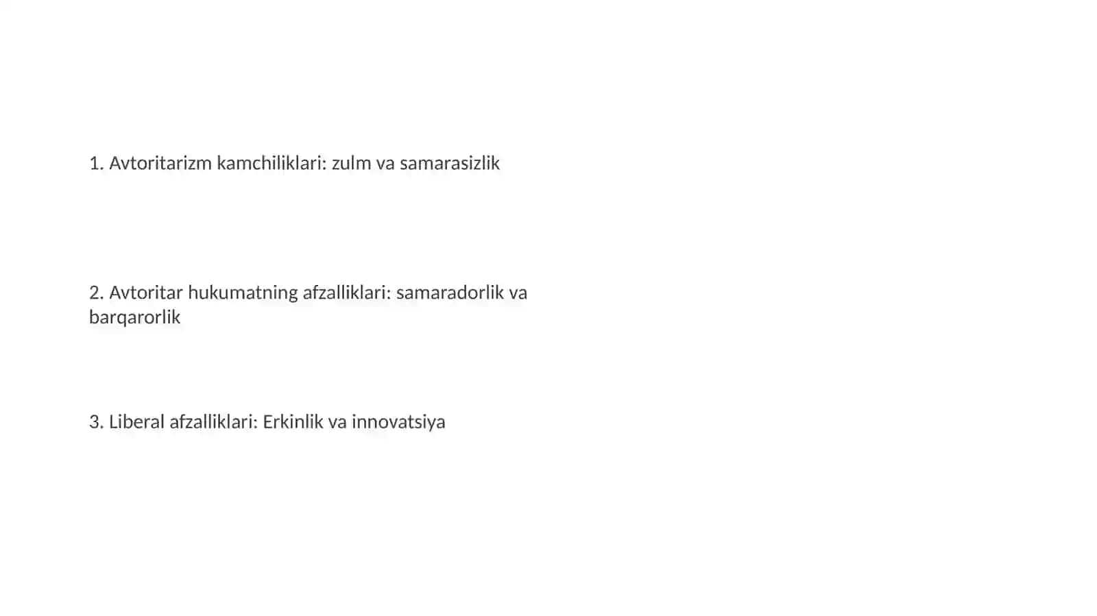 Avtoritar va liberal uslublar 2