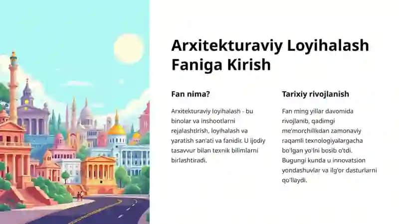 Arxitekturaviy Loyihalash Fani 2