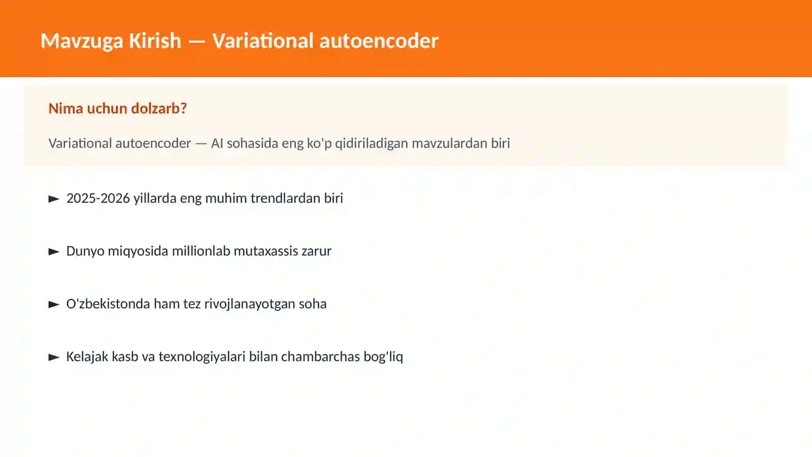 AI | DEEP LEARNING VA NEYRON TARMOQLAR 2