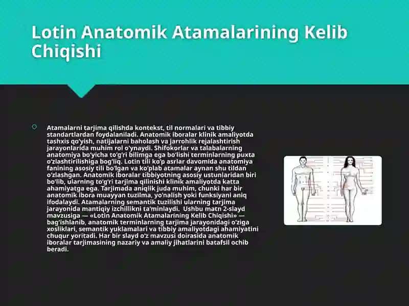 Anatomik terminologiyaning tarjima asoslari 2