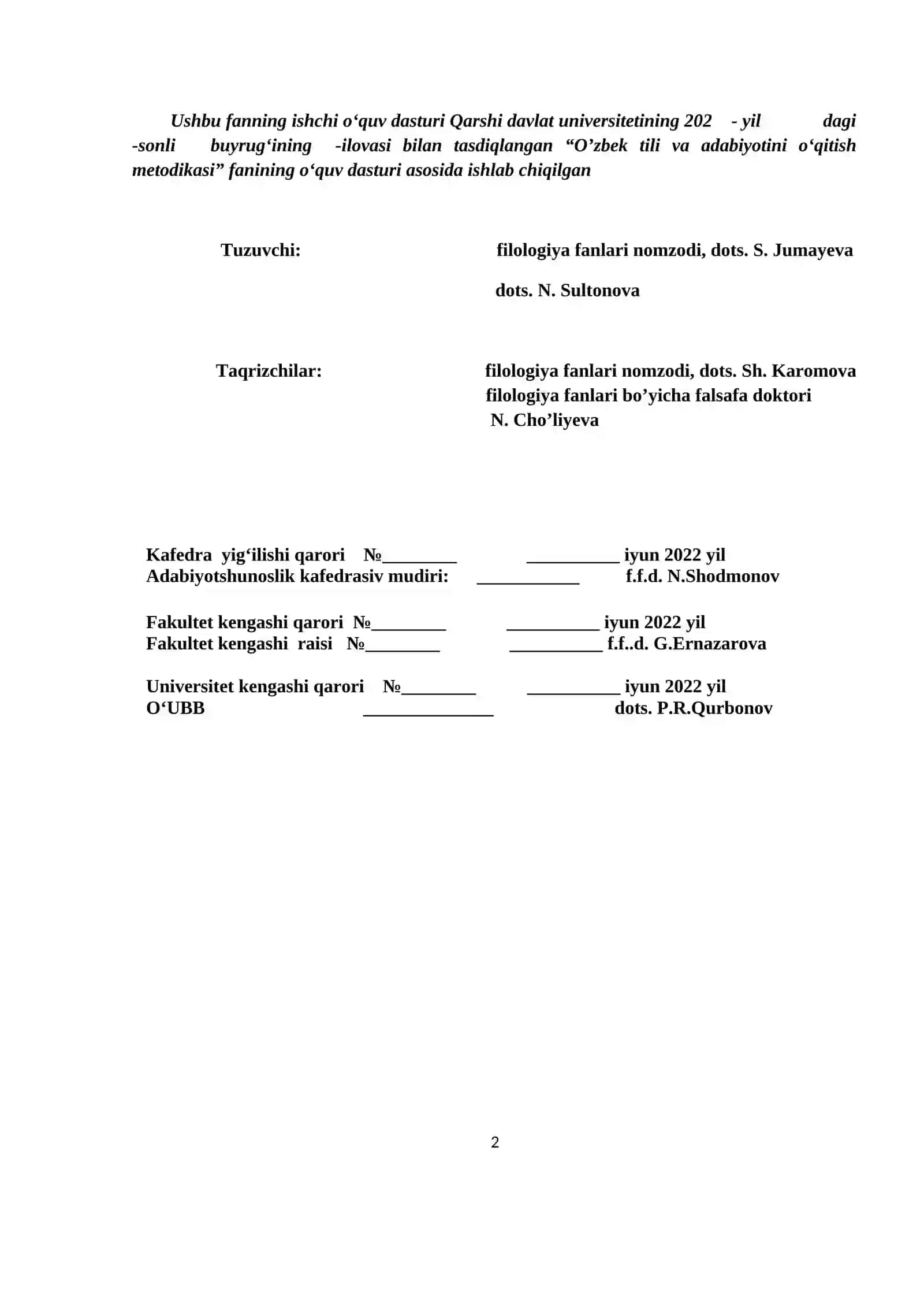 ADABIYOT O‘QITISH METODIKASI 2