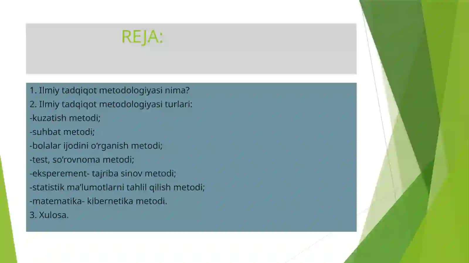 Ilmiy tadqiqot metodologiyasi 2