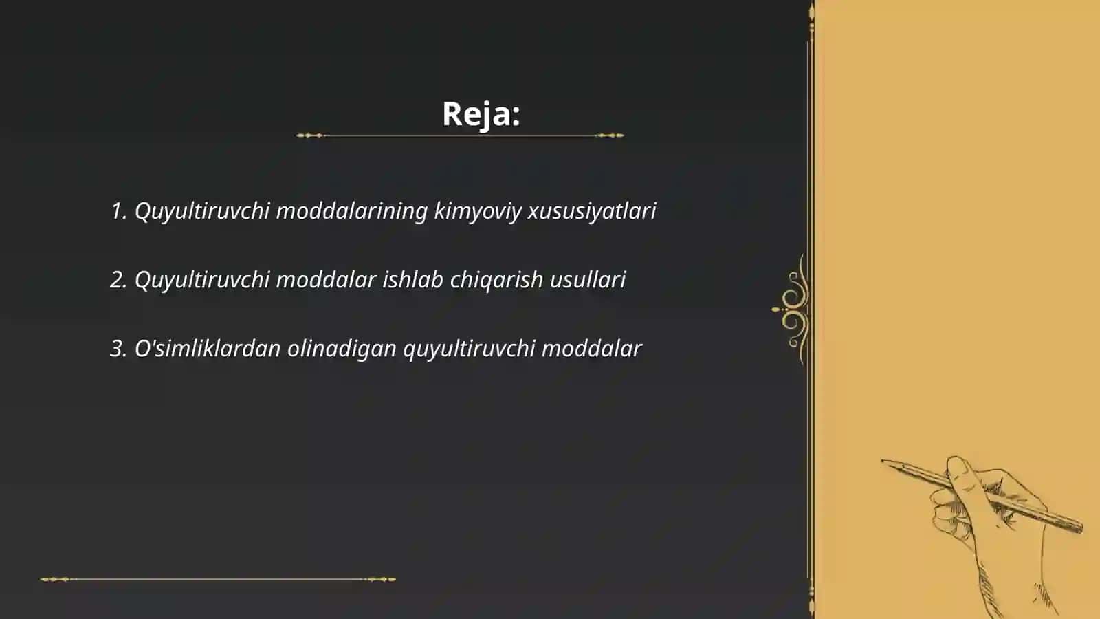 Quyultiruvchi moddalar ishlab chiqarish 2