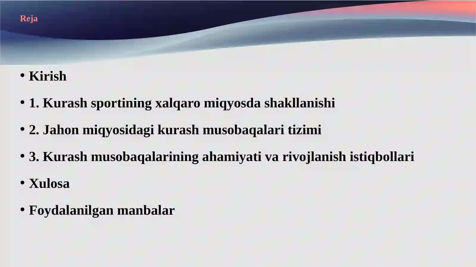 Kurash turi bo‘yicha jahon miqyosidagi musobaqalar o‘tkazilishi 2