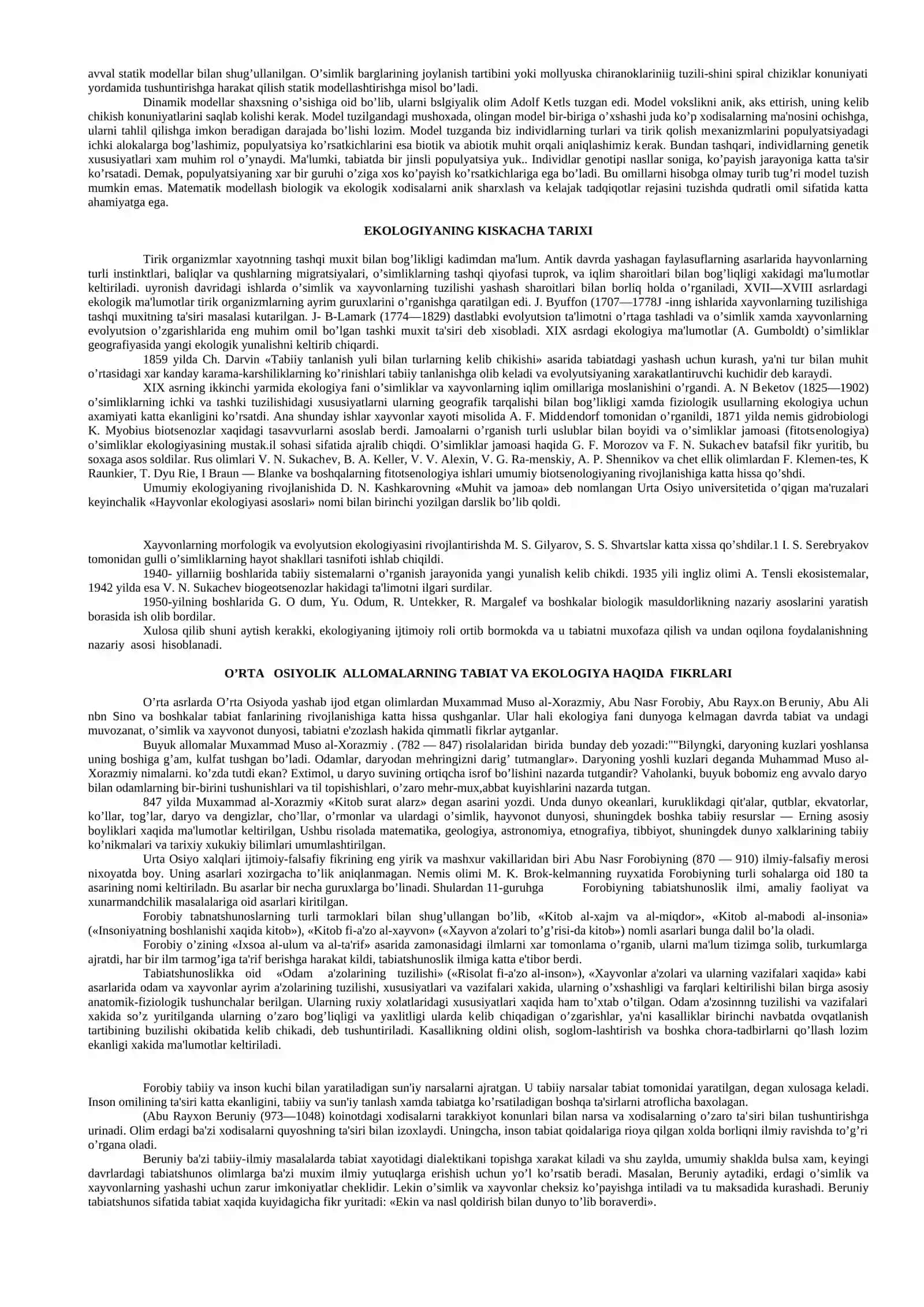 Ekologiya fani haqida tushuncha 2