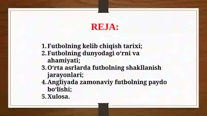 Dunyoda fudbolning rivojlanishi (TAQDIMOT) 2