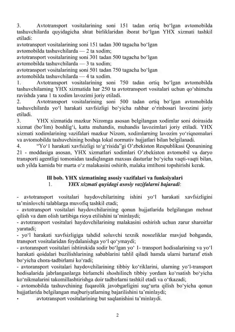 Harakat xavfsizligi xizmati ishi 2