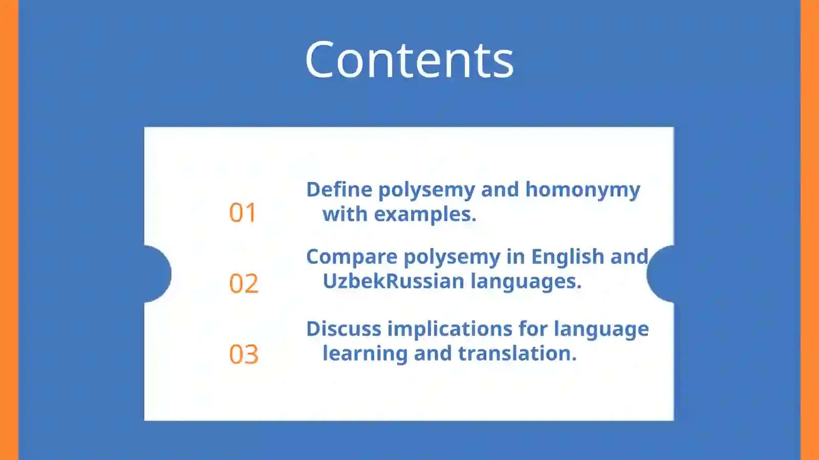 Polysemy and homonymy in English and UzbekRussian 2