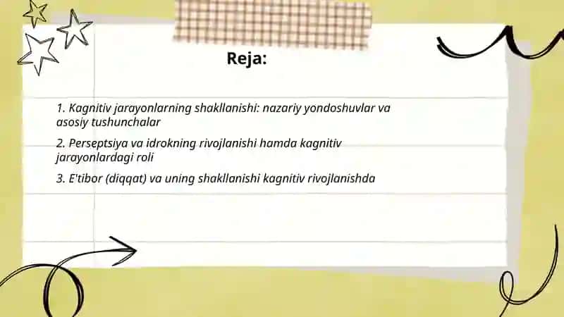 Kagnitiv jarayonlarning shakllanishi 2