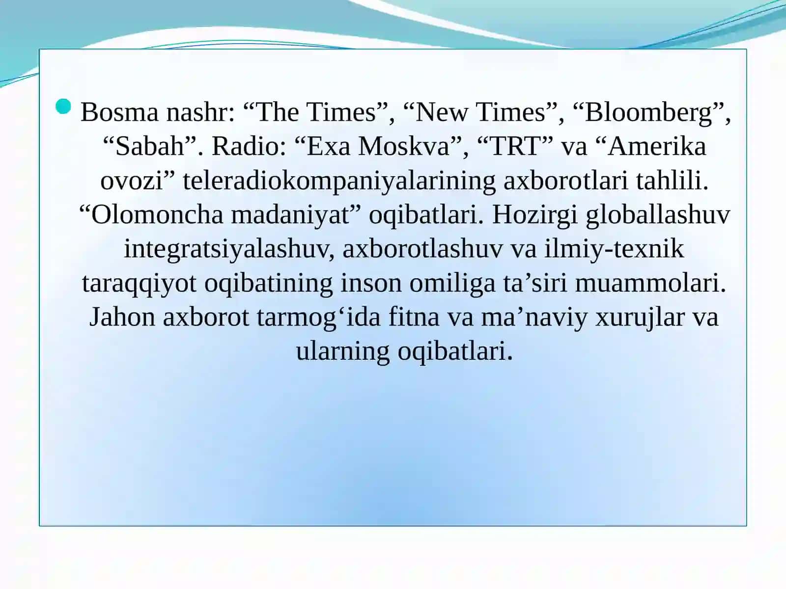 Ommaviy axborot vositalari 2