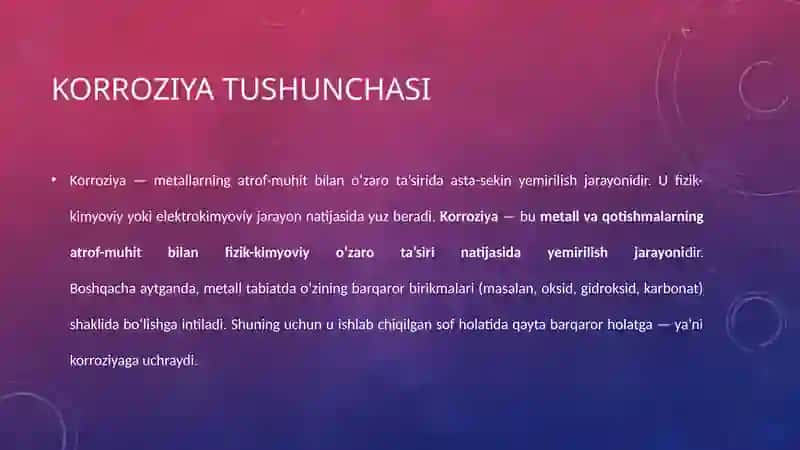 Korroziyadan himoyalanish  usullari 2