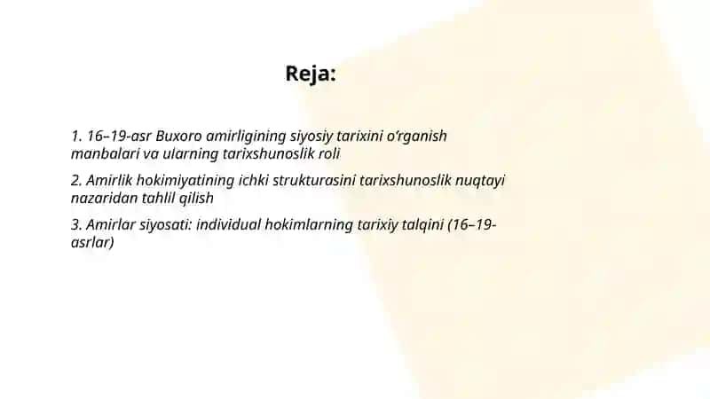 16-19 asr Buxoro amirligi siyosiy tarixining tarixshunosligi 2