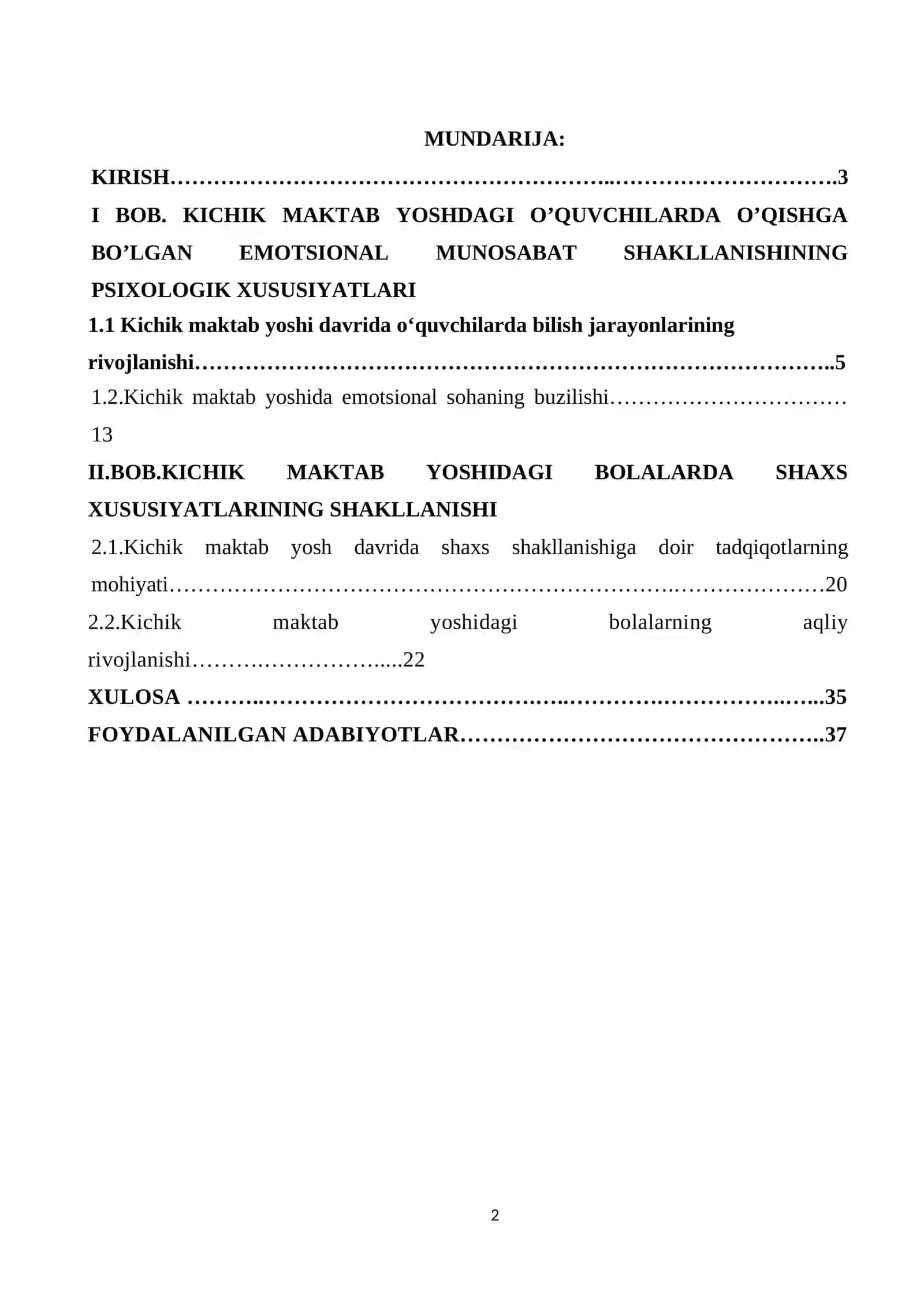 KICHIK MAKTAB YOSHDAGI O’QUVCHILARDA O’QISHGA BO’LGAN EMOTSIONAL MUNOSABAT SHAKLLANISHINING PSIXOLOGIK XUSUSIYATLARI 2
