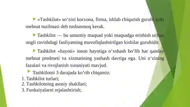 Tashkilotlar va ularni boshqarish 2