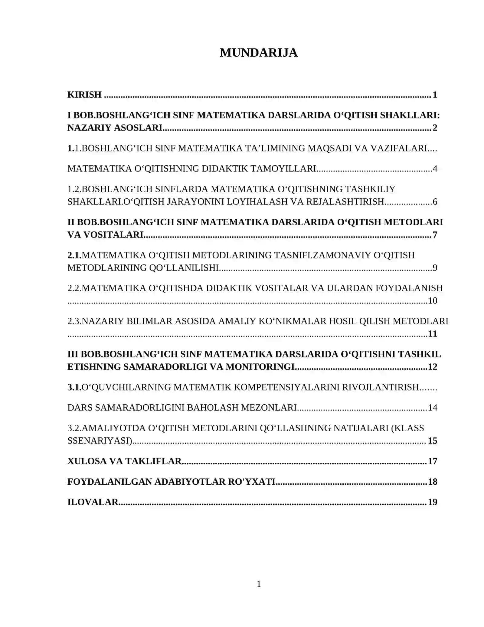 Boshlangʻich sinf matematika oʻqitishni tashkil qilish shakllari.Oʻqitish metodlari 2