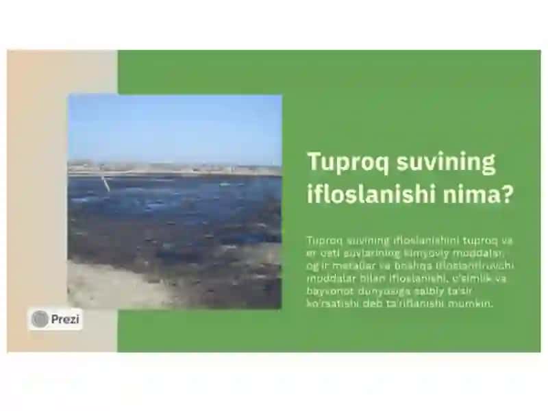 Tuproq suvining ifloslanishida Ion bog'lanishlari birikmalarini aniqlash 2