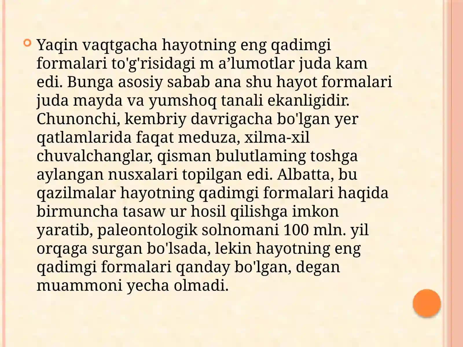 Bir hujayrali va ko’p hujayrali organizmlarning kelib chiqishi 2