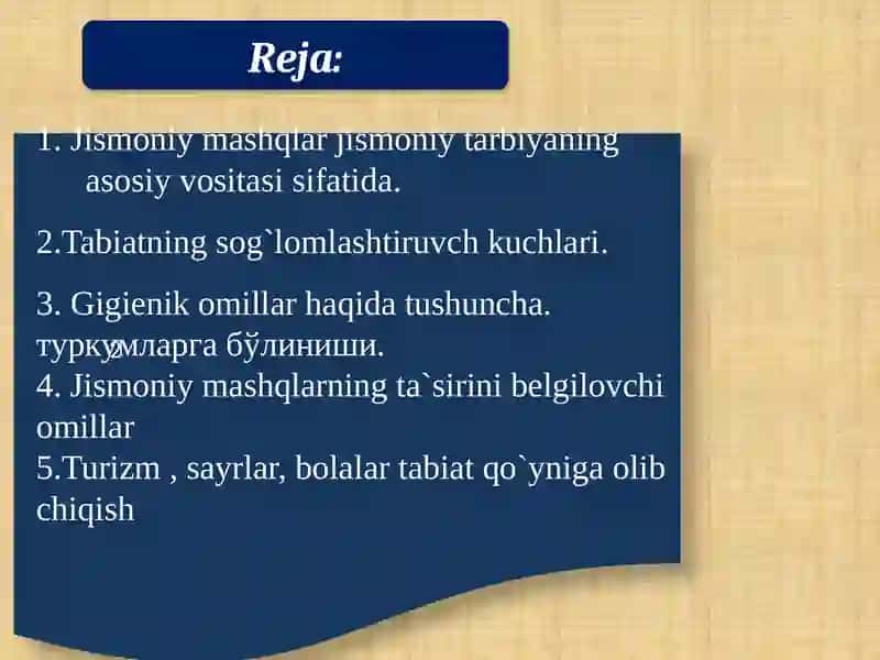 Maktabgacha ta`limda jismoniy tarbiya vositalari 2
