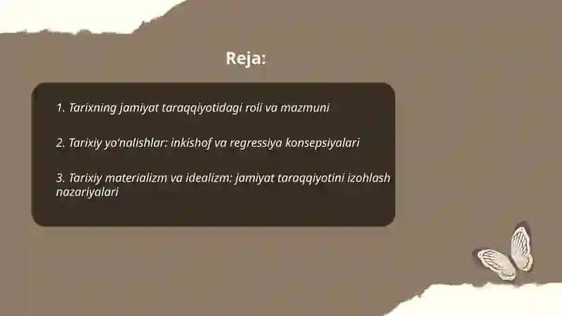 Jamiyat taraqqiyotida tarixning mazmuni yoʻnalishlari va konsepsiyasilari 2