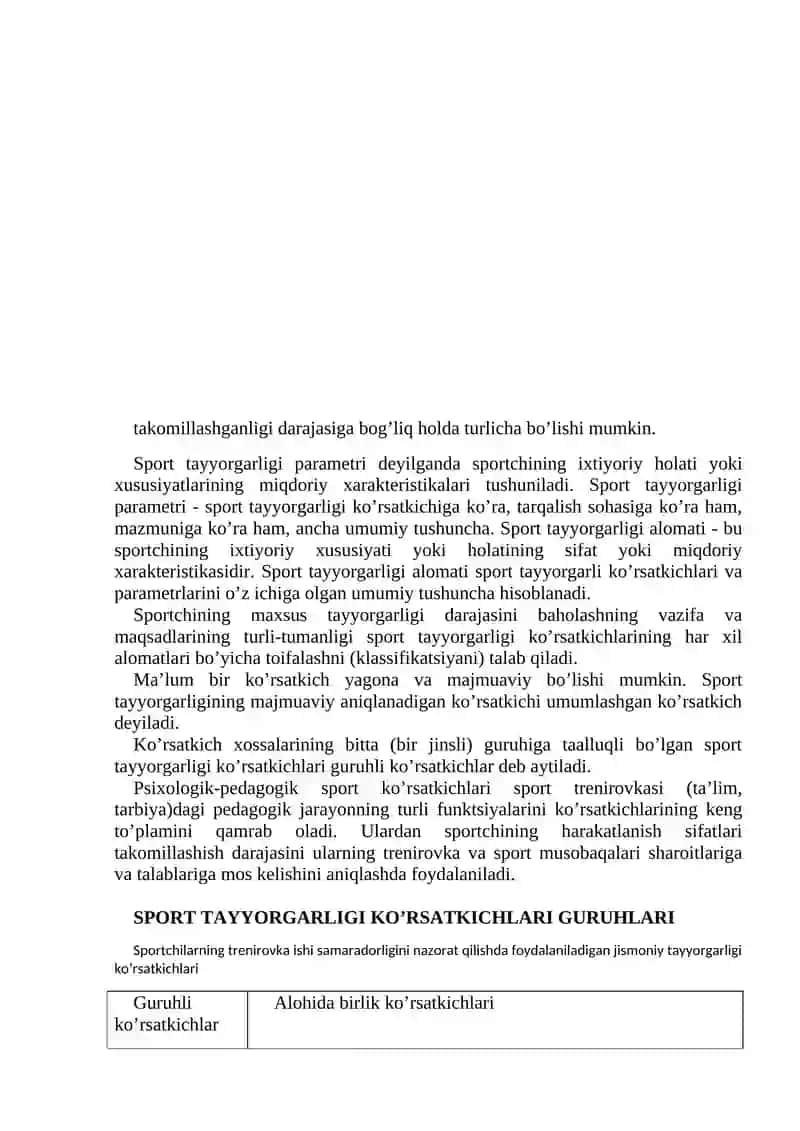 SPORT TAYYORGARLIGINI NAZORAT QILISH 2