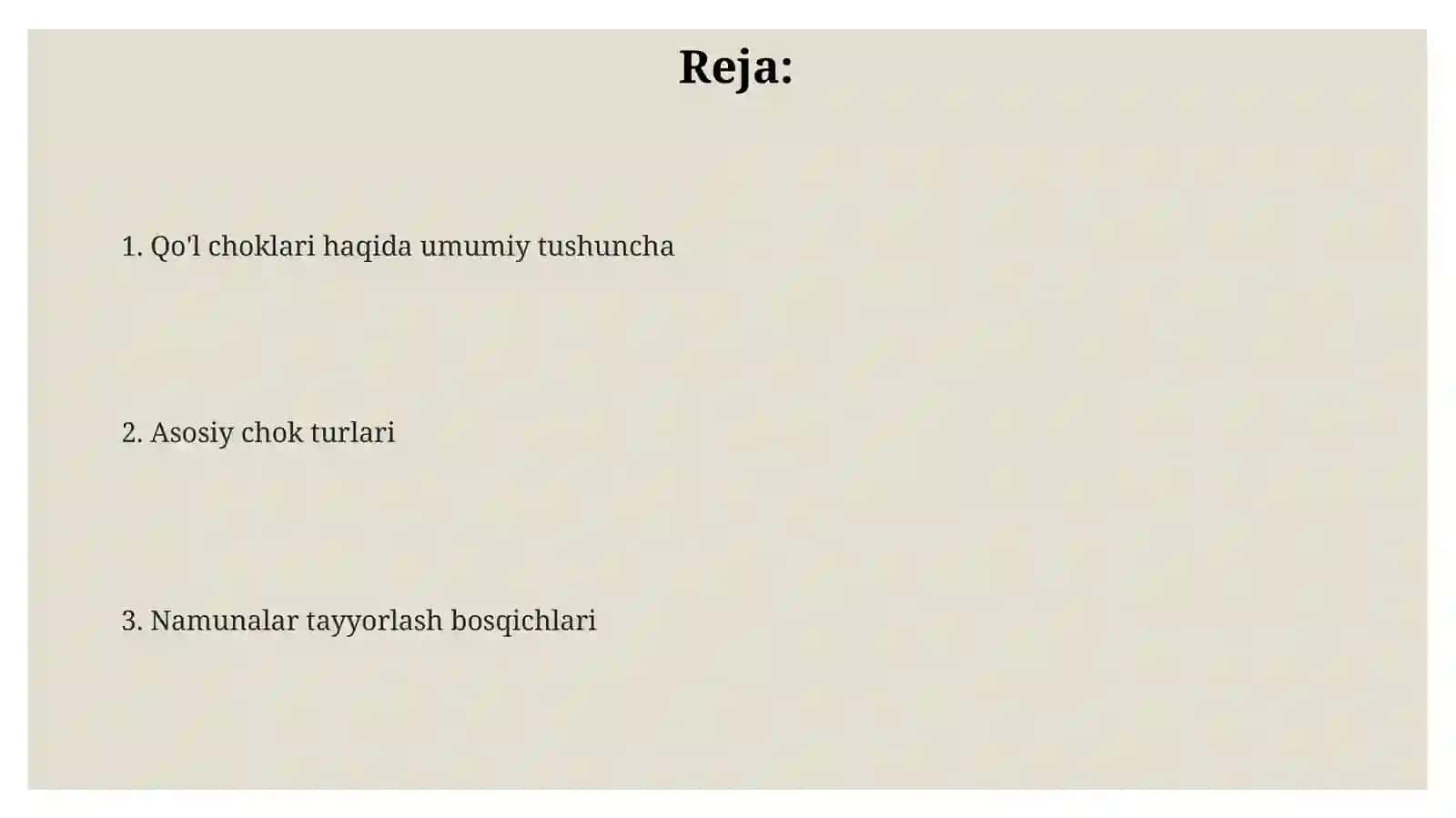 Qo'l choklaridan namunalar tayyorlash. Joriy | taqdimot tayyorlash 2