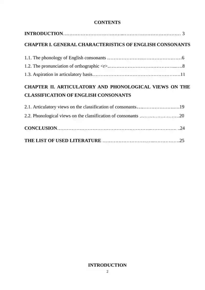 Articulatory and phonological views on the classification of English consonants 2